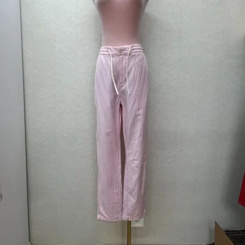 Scotch & Soda Warren Drawstring Linen Light Pink Trouser Pants Mens Size 30x32